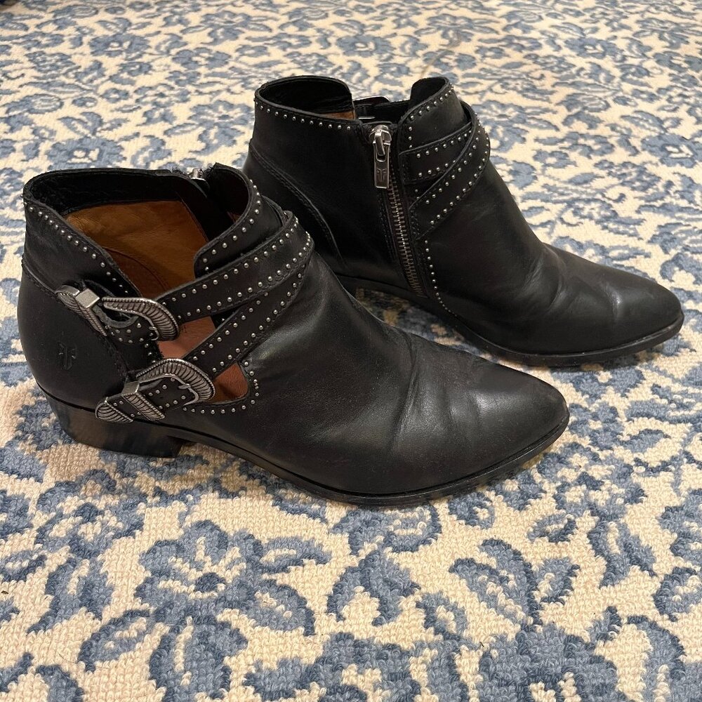 FRYE Women's Ray Deco Western Shootie Black 8.5 B US
